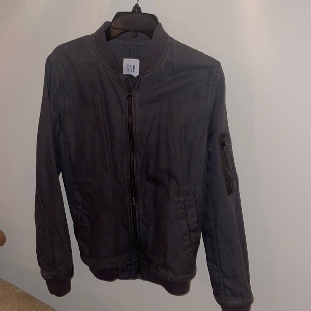 70 percent cotton 30 percent linen baseball style gap jacket